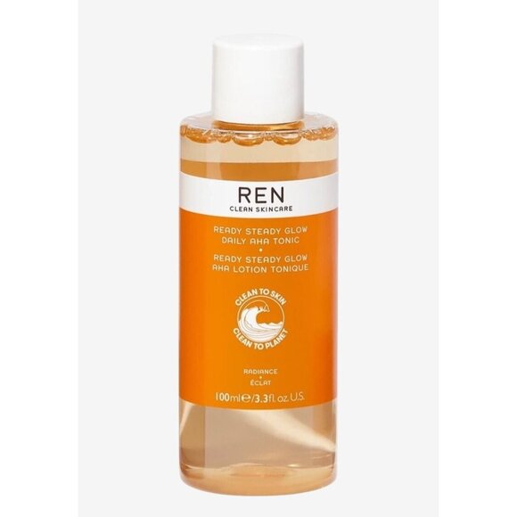 REN Clean Skincare Ready Steady Glow AHA Tonic 3.3 Oz Exfoliating & Brightening - Picture 2 of 2